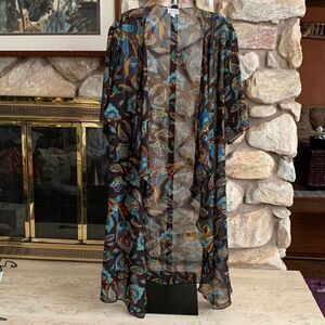 Women’sLularoe Shirley Kimono size M boho floral festival swim